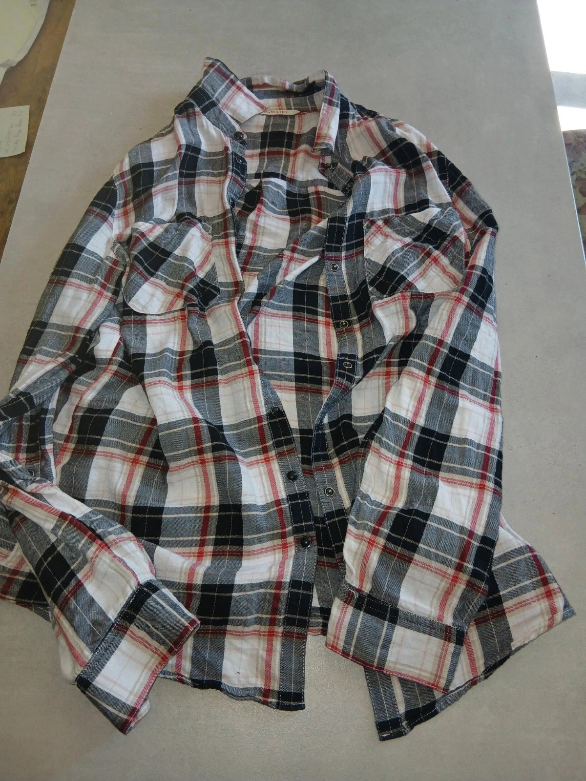 Chemise à carreaux Camaïeu - Rouge/Noir/Blanc - Taille 36